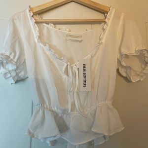 Urban outfitters white peasant top NWT